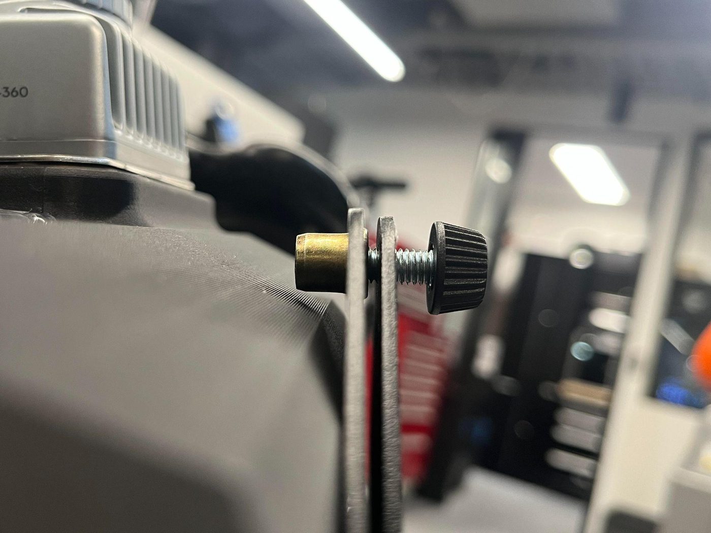 Sliding the box into the mount from the rear