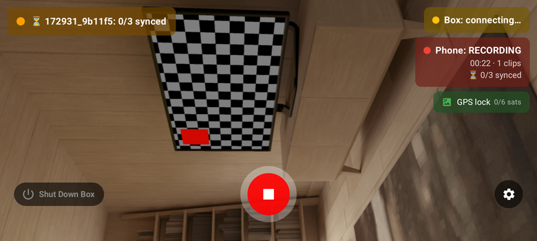 Real app screen while recording